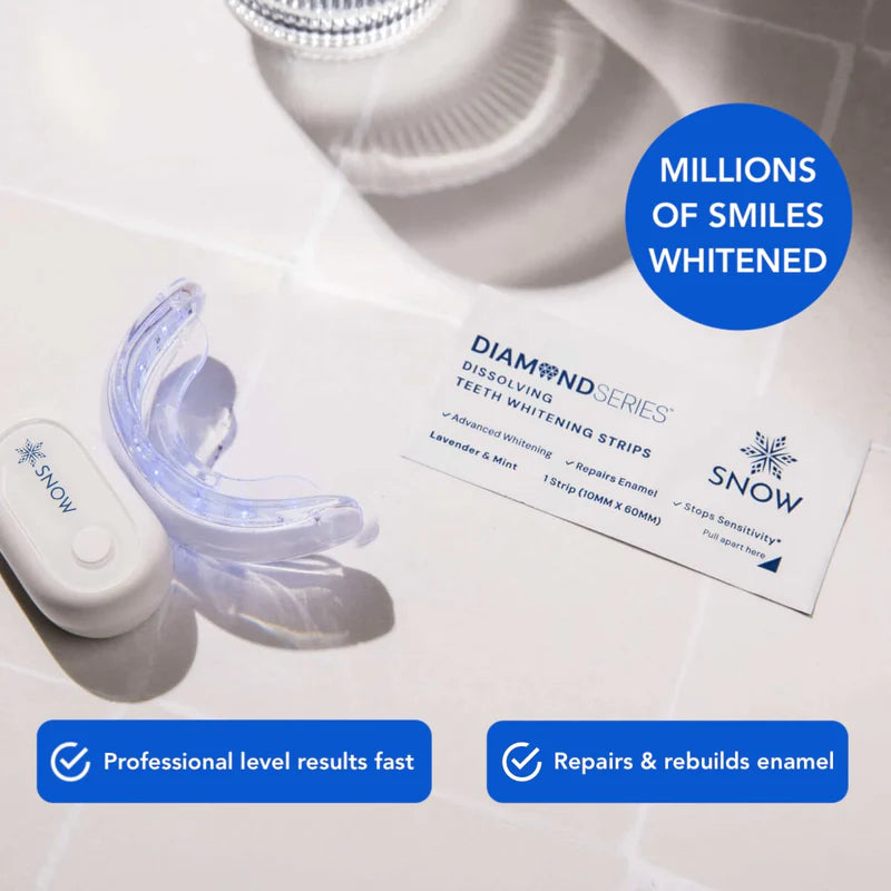 DiamondSeries® Wireless Teeth Whitening Kit with Hydroxyapatite & Self-Sanitizing Charging Case